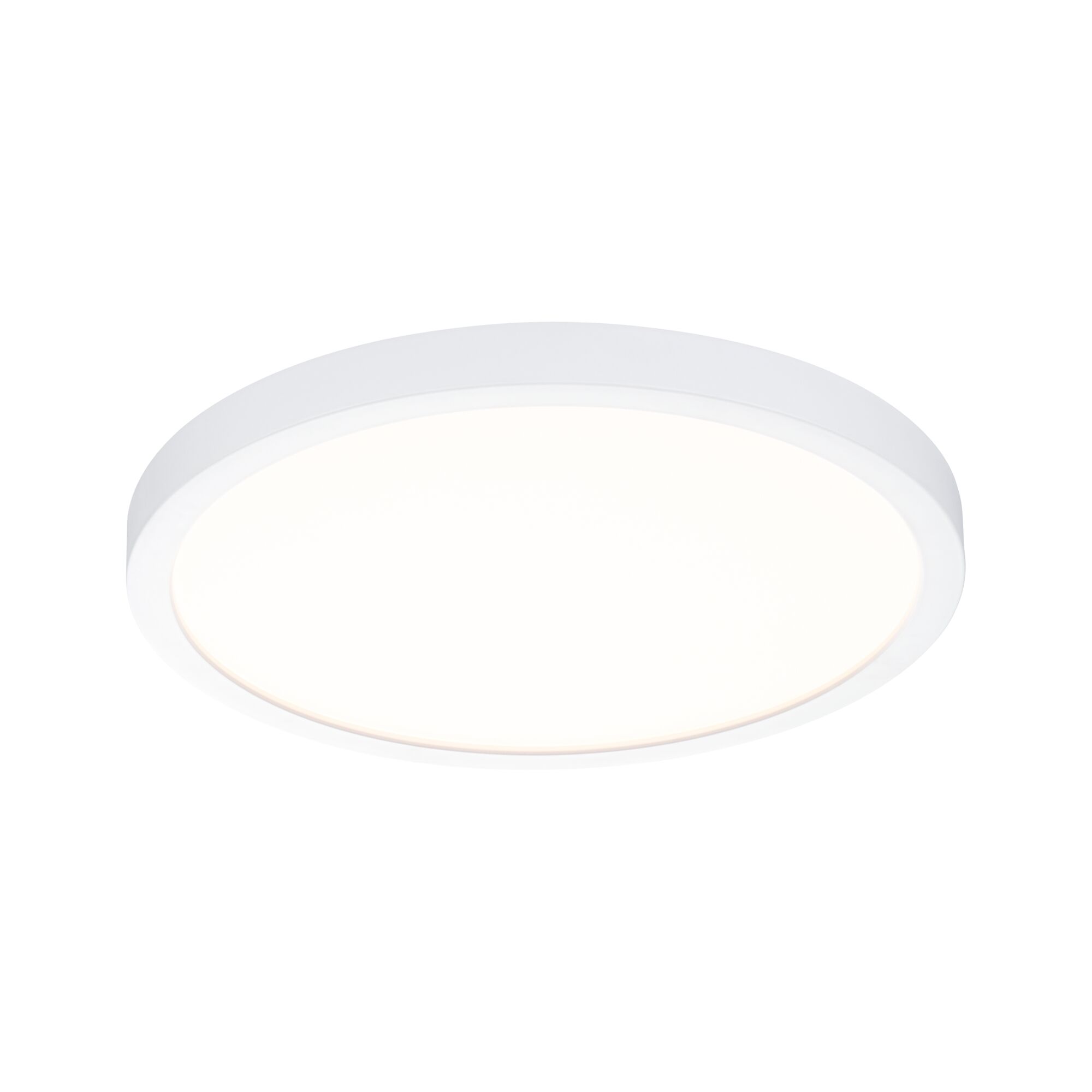 Round white LED ceiling light with matte frame for energy-efficient room lighting