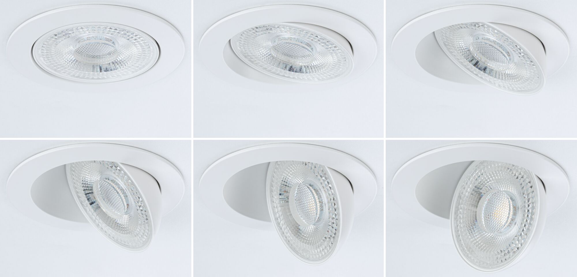 LED-indbygningsarmatur White Select Aumus Sæt med 3 styk rund 105mm 90° 3x5W 3x700lm 230V dæmpbar 2700 - 6500K Hvid