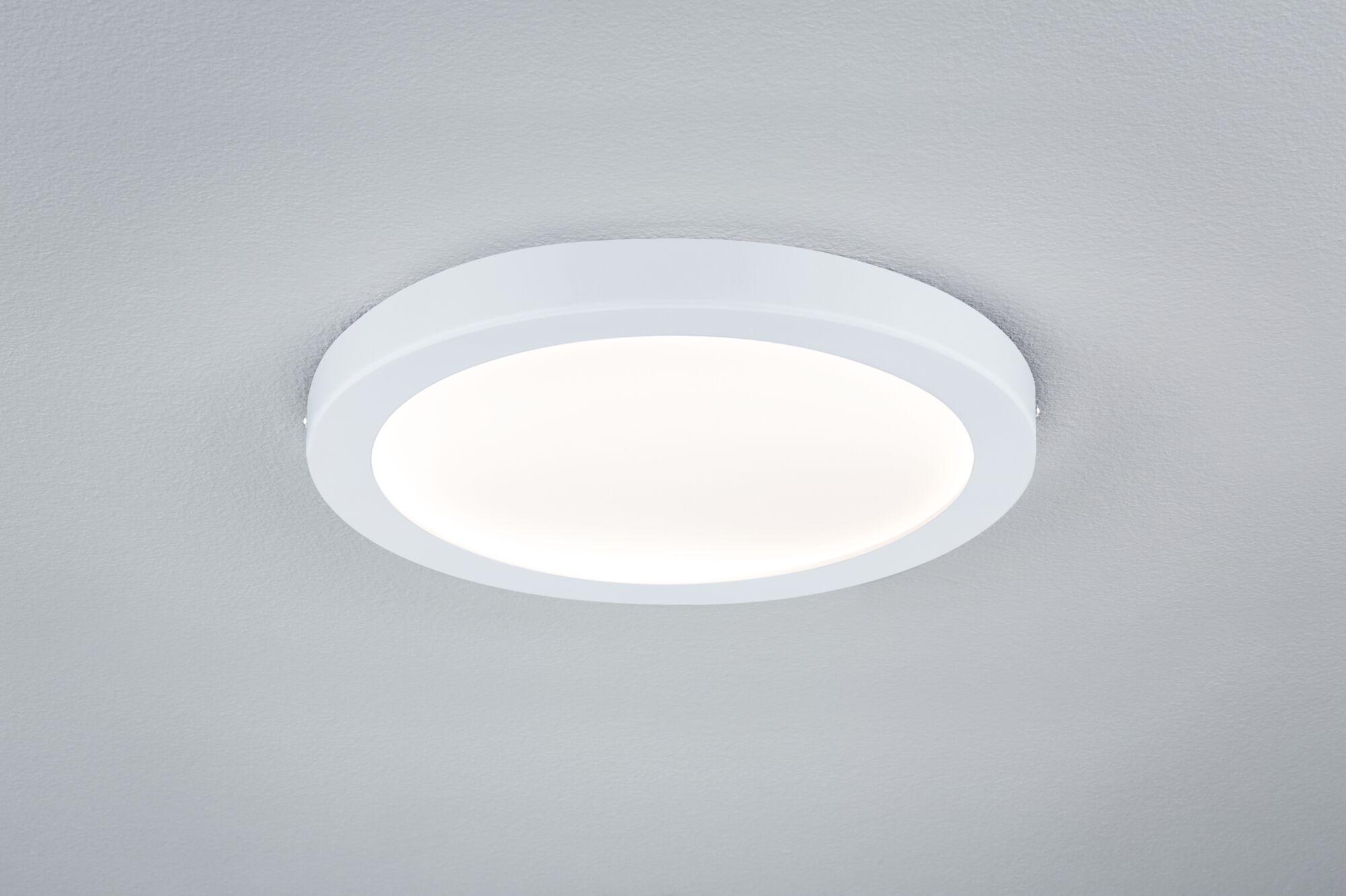 Round white LED ceiling light with matte diffuser for modern room lighting