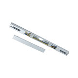 Silver aluminum cable duct with removable cover and visible electrical wires for LED lighting installation