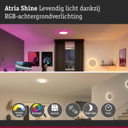 Atria Shine plafondlamp met RGB-achtergrondverlichting in wit voor sfeervolle kamerverlichting