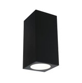 Schwarze rechteckige Deckenleuchte aus Metall mit warmweißem LED-Licht für moderne Innenräume