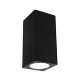 Zwarte vierkante metalen plafondlamp met warm wit LED-licht voor moderne interieurs