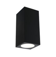 Black square metal ceiling light with warm white LED for modern interior lighting
