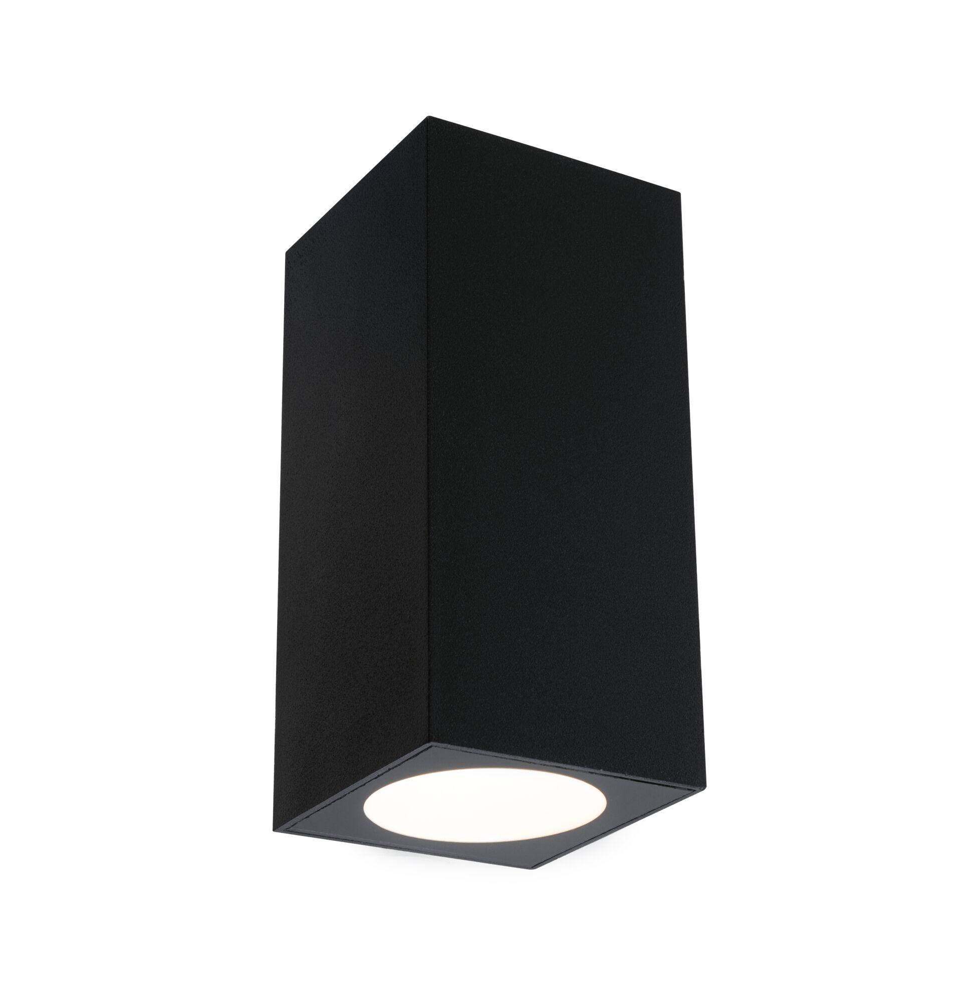 Schwarze quadratische Deckenleuchte aus Metall mit warmweißem LED-Licht für moderne Innenräume