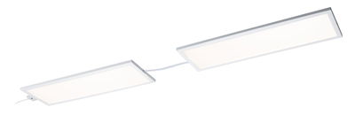 Modern wit LED-paneel met twee rechthoekige lichtvlakken en verbindingskabel voor binnenverlichting