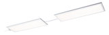 Panneau LED blanc moderne avec deux surfaces lumineuses rectangulaires et câble de connexion pour éclairage intérieur