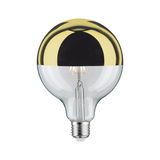 LED bulb with gold half-mirror coating and clear glass for decorative lighting and energy saving