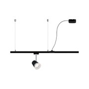 Plafonnier LED noir avec spot réglable en métal pour un éclairage intérieur moderne