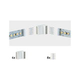 White LED strip connectors and 24V LED strips with yellow LEDs for flexible lighting setups