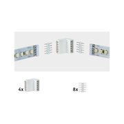 Connecteurs blancs pour bandeaux LED 24V avec LEDs jaunes pour installations d'éclairage flexibles