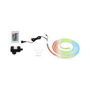 Colourful LED light strip with remote control and power adapter for versatile lighting