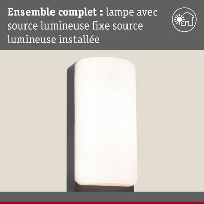 Applique murale moderne avec verre blanc et support métal noir pour éclairage intérieur