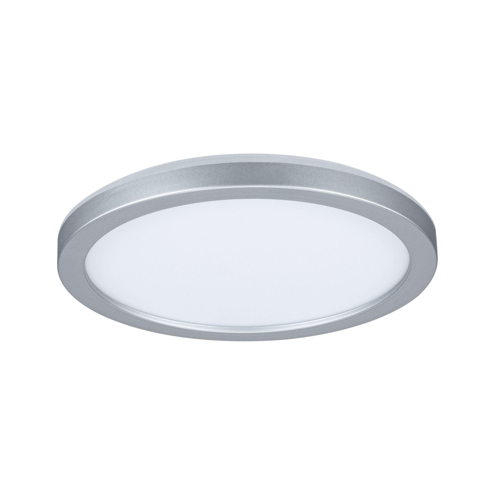 Rundes LED-Deckenlicht mit silbernem Aluminiumrahmen und weißem Diffusor für moderne Raumbeleuchtung