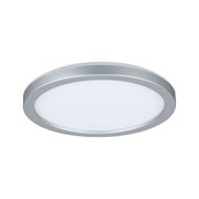 Rundes LED-Deckenlicht mit silbernem Aluminiumrahmen und weißem Diffusor für moderne Raumbeleuchtung