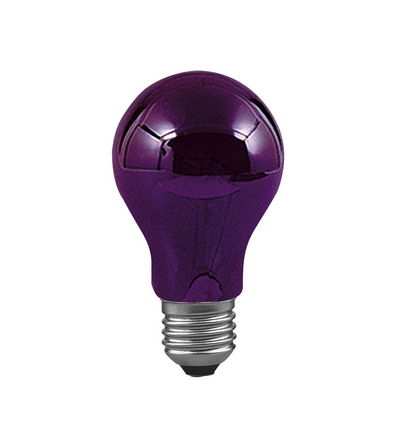 E27 bulb in glossy purple for decorative lighting and accent illumination