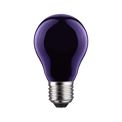 Ampoule avec verre violet et base métallique argentée, lampe LED décorative pour intérieur