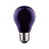 Glühbirne mit violettem Glas und silberner Fassung, dekorative LED-Lampe für stimmungsvolle Beleuchtung