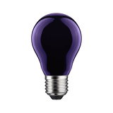 Glühbirne mit violettem Glas und silberner Fassung, dekorative LED-Lampe für stimmungsvolle Beleuchtung