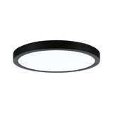 Runde LED-Deckenleuchte mit schwarzem Aluminiumrahmen und weißem Diffusor für modernes Raumlicht