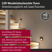 LED Wandeinbauleuchte Tsaro in Schwarz mit HF-Sensor und Bewegungsfunktion für Treppenhausbeleuchtung
