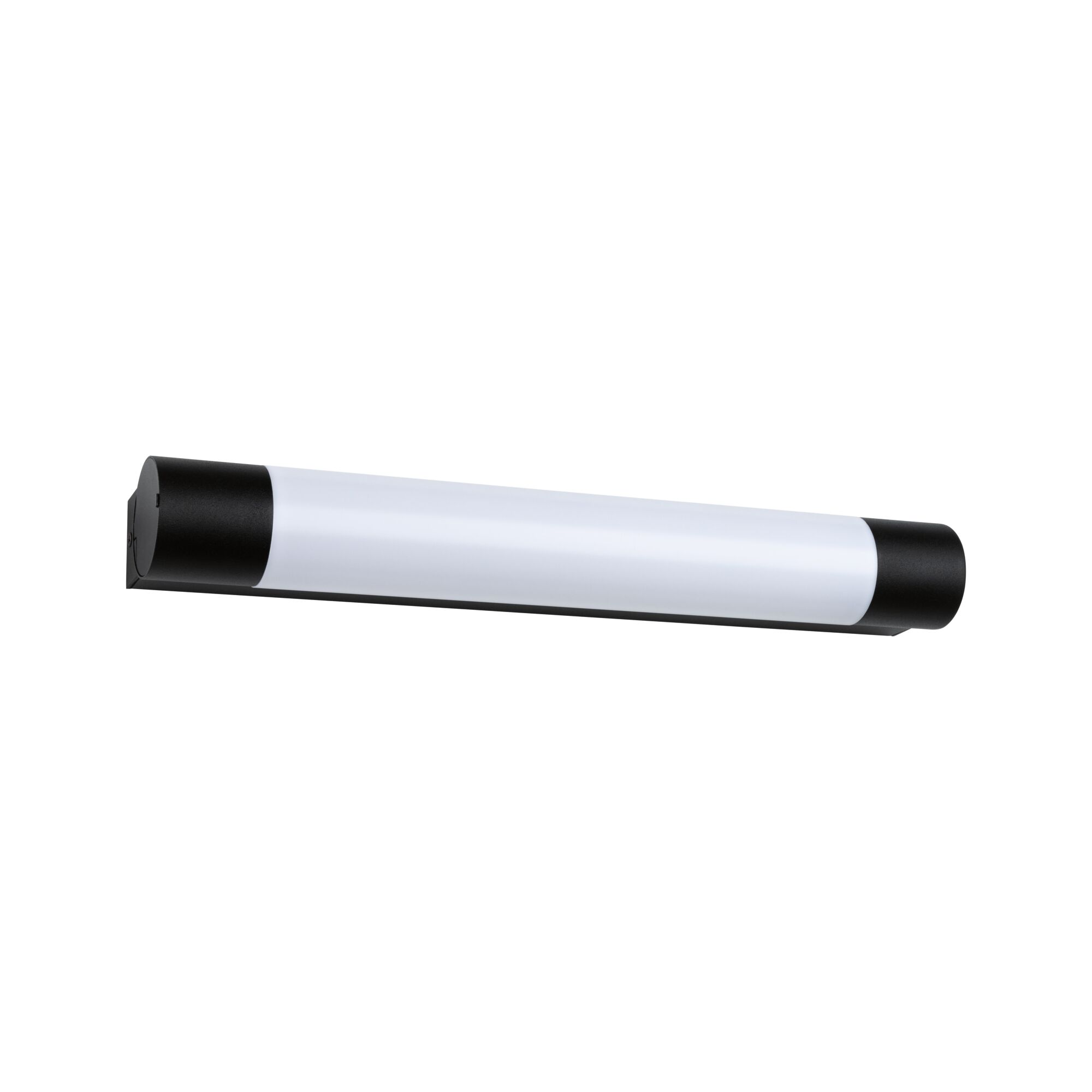Black and white LED wall light with matte plastic housing for modern indoor lighting