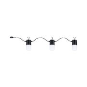 Trois lampes LED noires avec diffuseurs blancs sur câble noir pour solution d'éclairage flexible