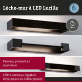 Lèche-mur LED Lucille noir en aluminium avec indice IP44 et effets lumineux réglables