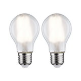 Two clear LED light bulbs with E27 base and warm white light for energy-efficient lighting