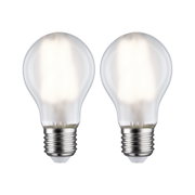 Zwei klare LED-Glühbirnen mit E27-Fassung und warmweißem Licht für energiesparende Beleuchtung