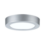 Rundes LED-Deckenlicht aus silbernem Aluminium mit weißem Diffusor für moderne Raumbeleuchtung