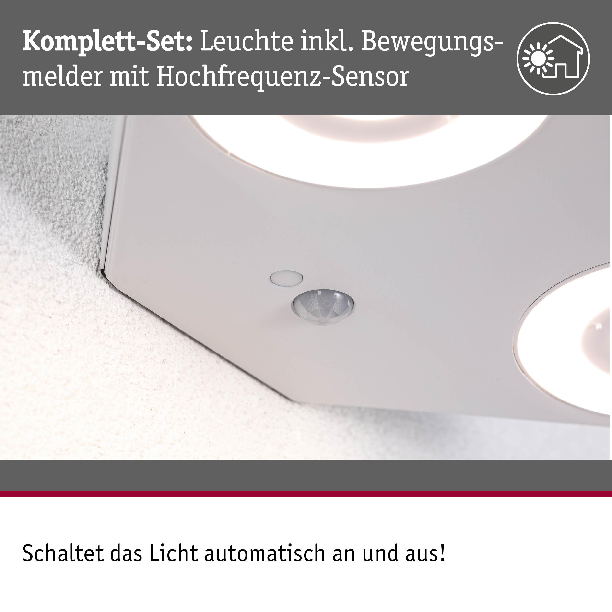 Weißes LED-Deckenlicht mit integriertem Bewegungsmelder und Hochfrequenz-Sensor für automatisches Schalten