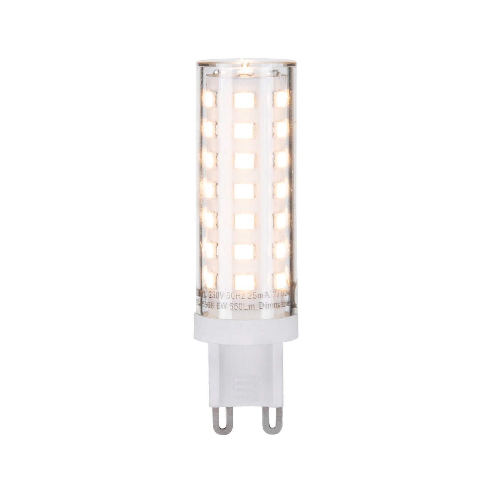 230 V Standard LED Pin base G9 1 pack 550lm 6W 2700K dimmable Clear