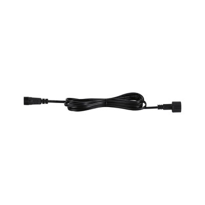 Black extension cable with plastic connectors for LED lighting systems and electrical connections