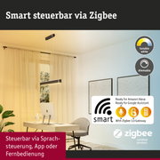 Moderne schwarze Pendelleuchte mit dimmbarer, tunbarer weißer LED und Zigbee Smart Steuerung