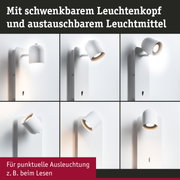Weißer, schwenkbarer LED-Wandstrahler mit austauschbarem Leuchtmittel für gezielte Beleuchtung