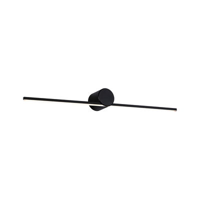 Black metal LED wall light with long slim bar for modern indoor lighting and energy-efficient design