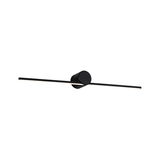 Black metal LED wall light with long slim bar for modern indoor lighting and energy-efficient design