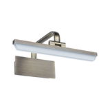 Moderne LED-Wandleuchte aus gebürstetem Metall in Bronze mit weißem Diffusor für Wohnräume