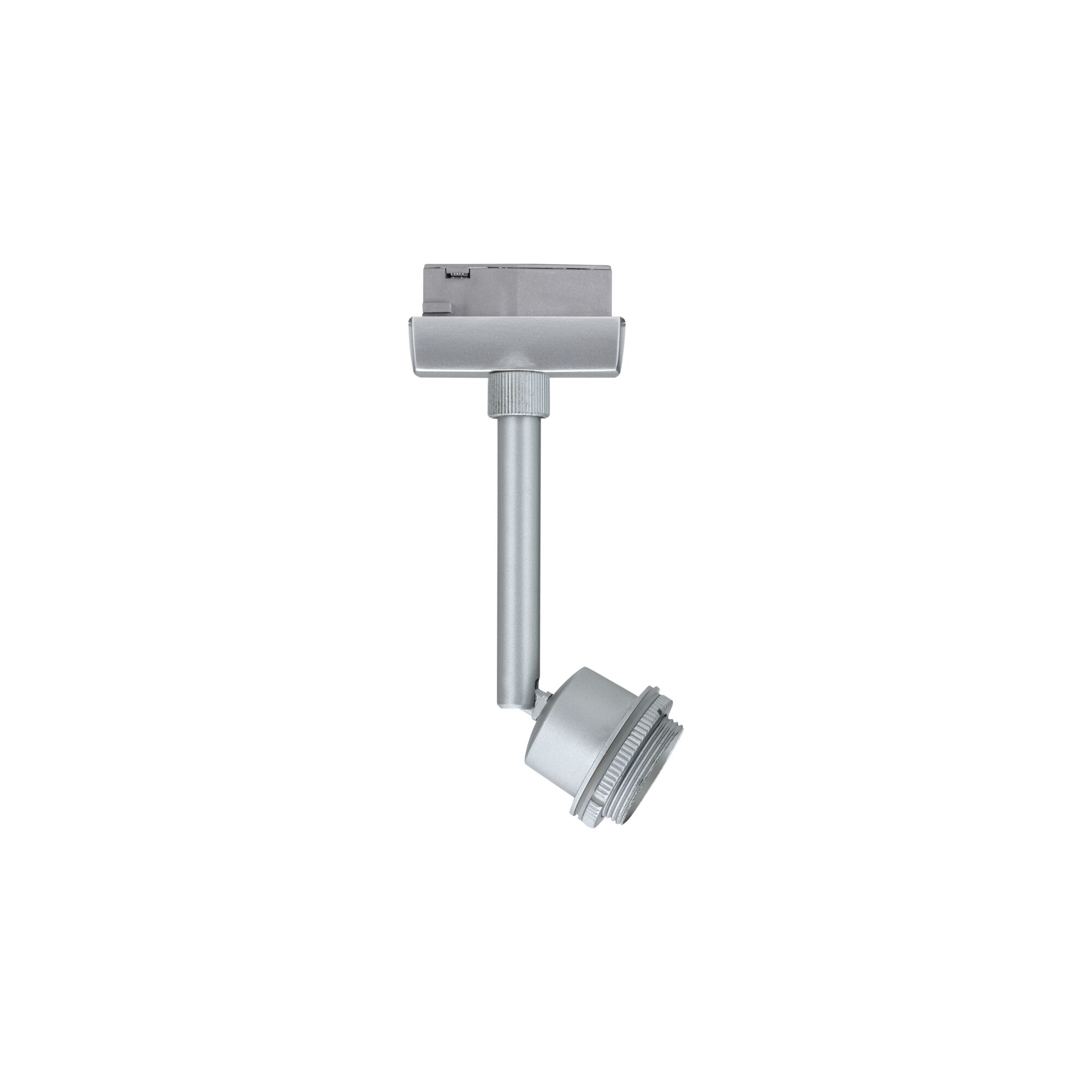 Silver metal LED spotlight with adjustable head for flexible indoor lighting solutions