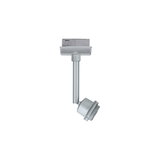 Spot LED en métal argenté avec tête réglable pour un éclairage intérieur flexible