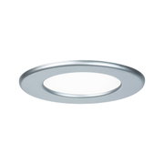 Round LED recessed panel in silver aluminum with white diffuser for energy-efficient lighting