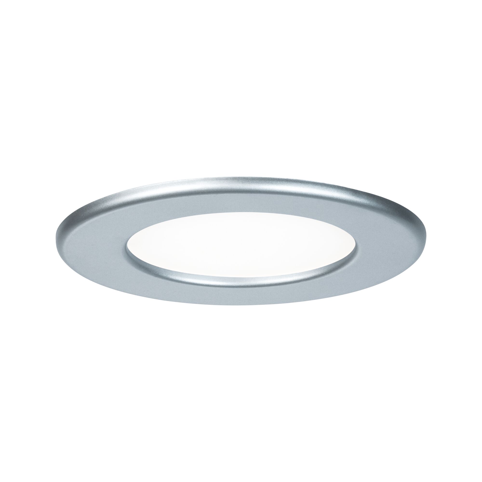 LED Einbaupanel IP44 rund 115mm 6W 390lm 4000K Chrom matt Rundes LED-Einbaupanel aus silbernem Aluminium mit weißem Diffusor für energiesparende Beleuchtung