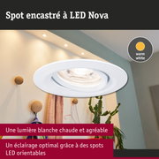 Spot encastré LED blanc Nova avec lumière blanc chaud pour un éclairage optimal