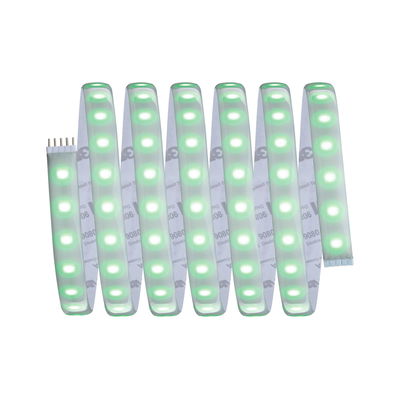 Flexible LED strip with green-white lights for modern lighting and decoration purposes.