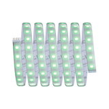 Bande LED flexible avec lumières vertes et blanches pour éclairage et décoration modernes.