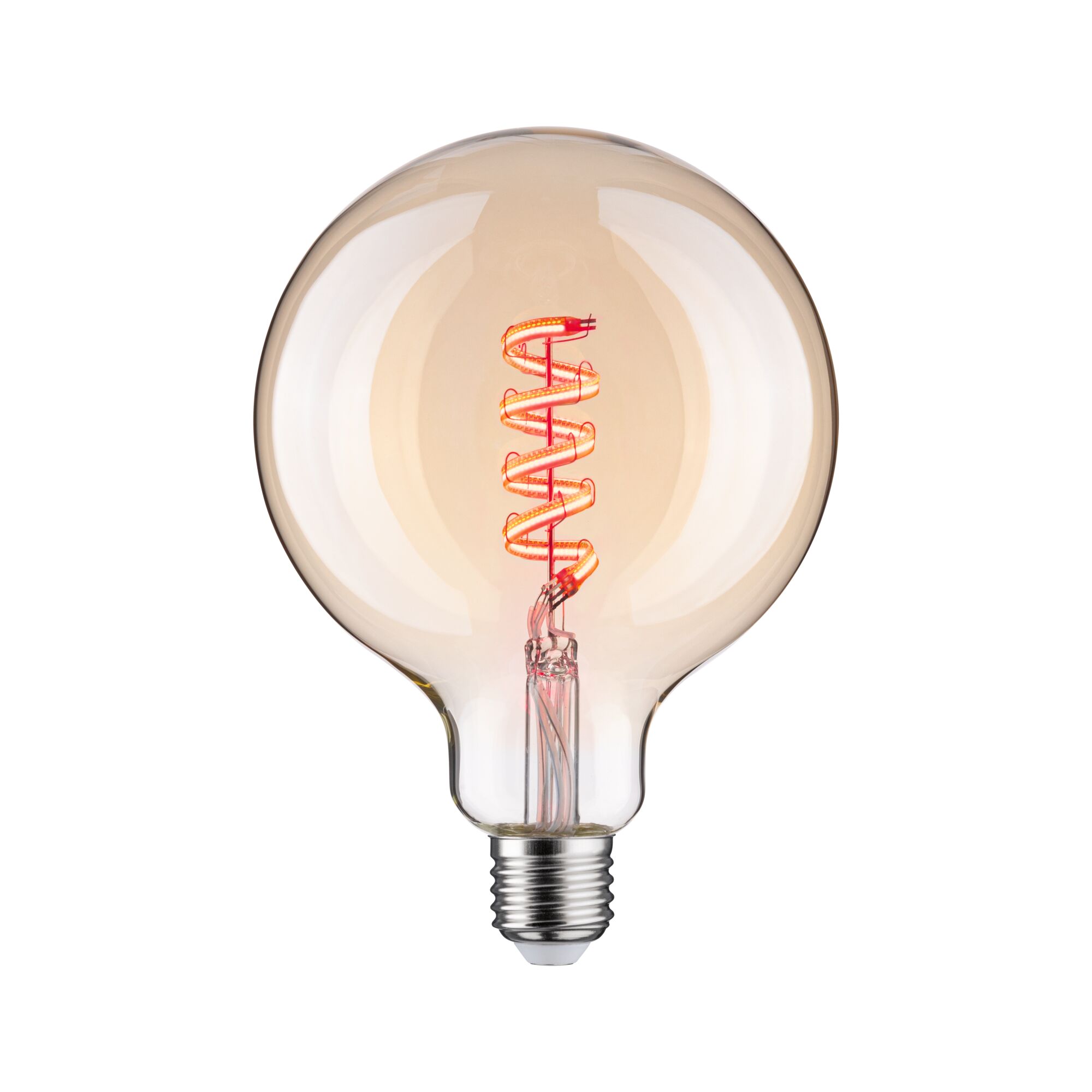 Ampoule avec filament LED en spirale couleur ambre chaud pour éclairage décoratif