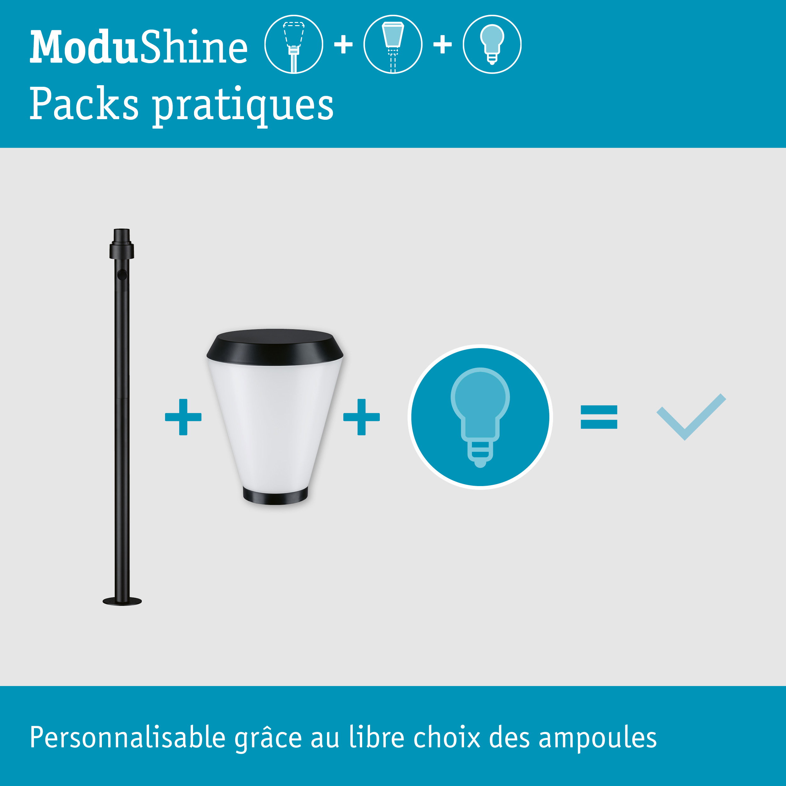 Kit ModuShine Borne Varino moyen sans capteur Anthracite