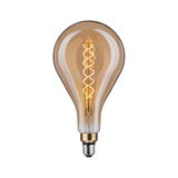 Grote LED-lamp met spiraalvormige gloeidraad en amberkleurig glas voor decoratieve verlichting