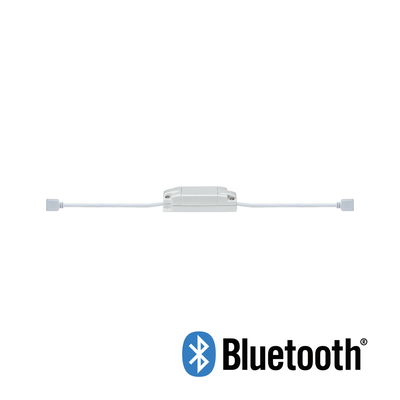 White Bluetooth control unit with cables for LED lighting systems in a modern design